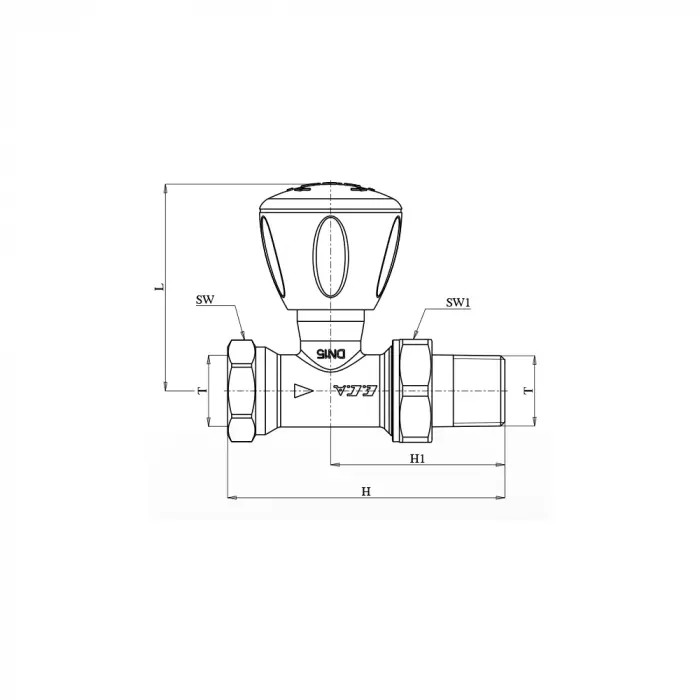 ECA RV3 Radyatör Vanası (Krom) Düz Tip  - 1/2