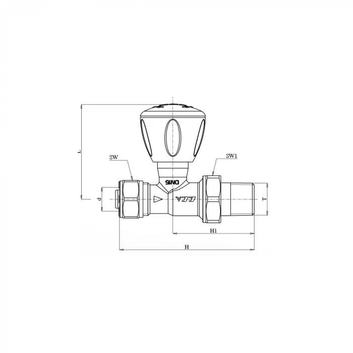 ECA RV3 Radyatör Vanası (Beyaz) PEX Düz Tip - Ø16x2