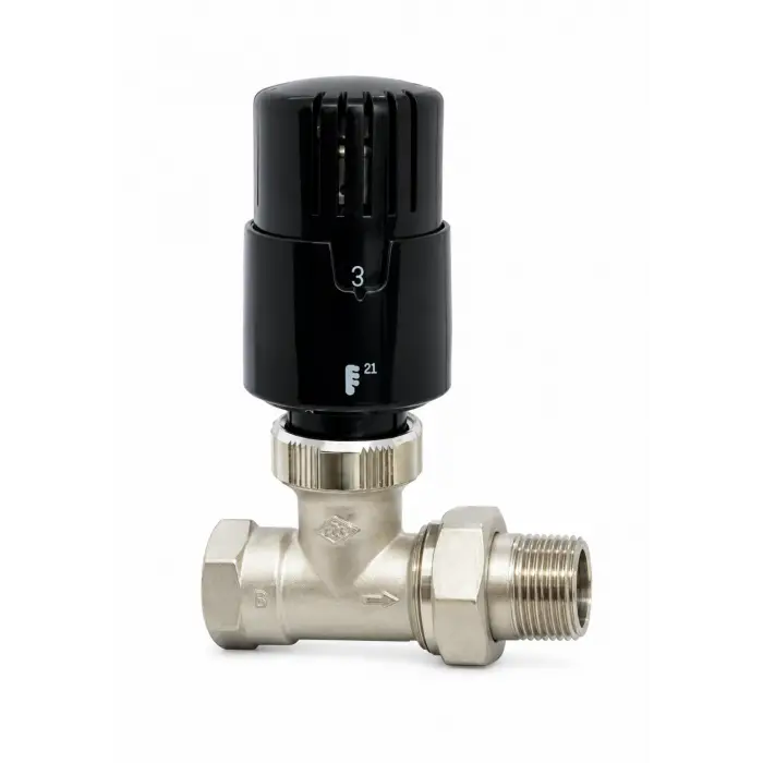 ECA TRV4 Siyah Termostatik Radyatör Vanası Düz Tip - 1/2