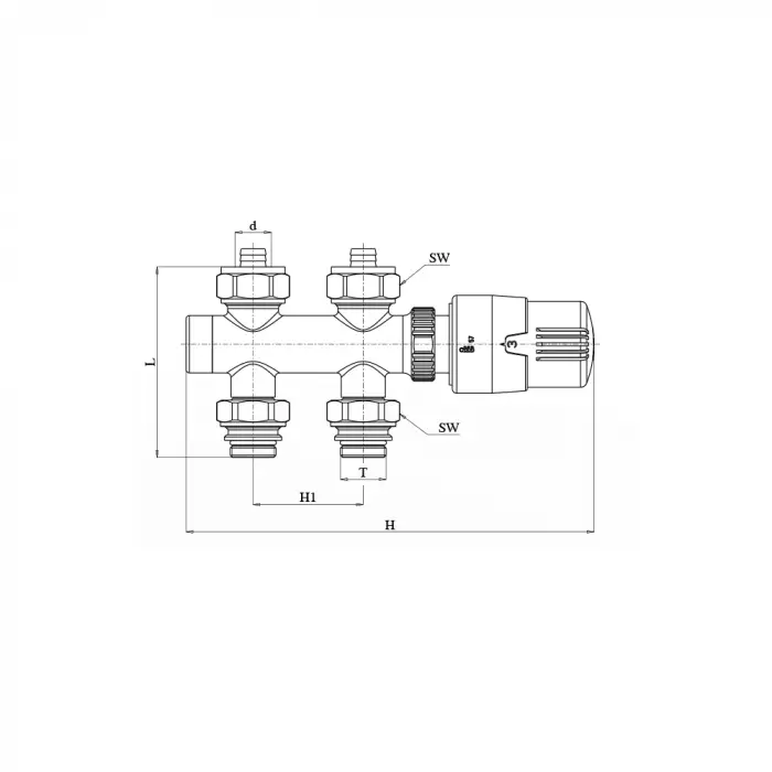 ECA TRV4 Termostatik Radyatör Vanası (Beyaz) H-Tip - Ø16x2