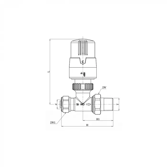 ECA TRV4 Termostatik Radyatör Vanası (Beyaz) Düz Tip -  Ø16x2