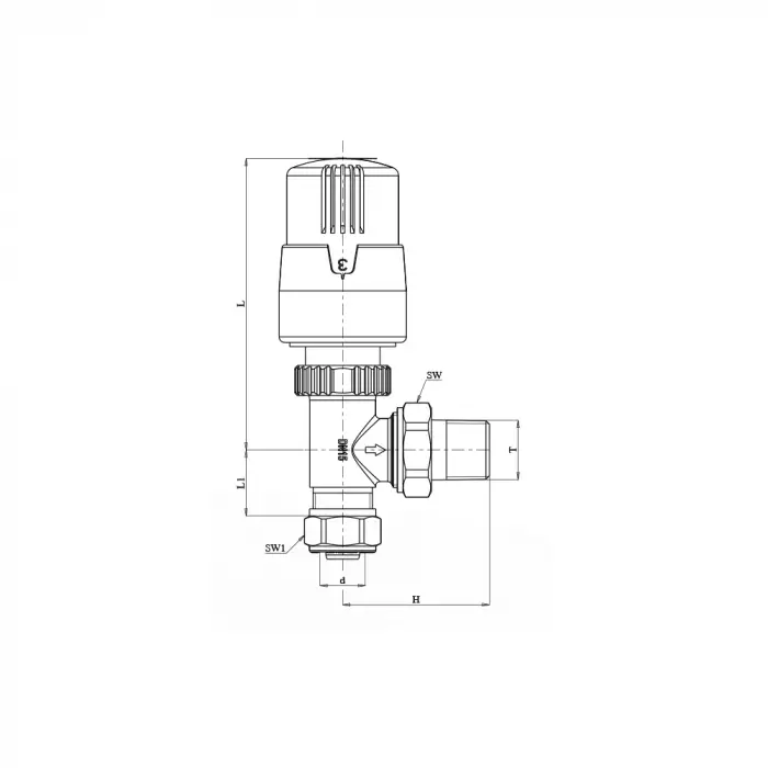 ECA TRV4 Termostatik Radyatör Vanası (Beyaz) Köşe Tip - Ø16x2