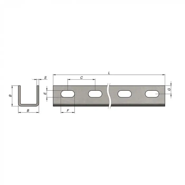 Perfore Kanal - U - 40x40  4,00 mm 2 Metre
