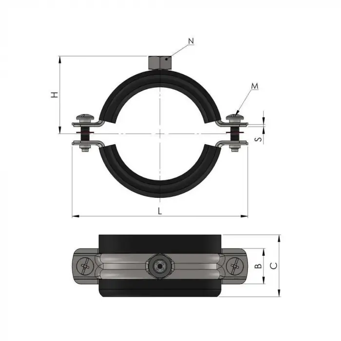 Sessiz Kelepçe - Somunlu - 110 mm.