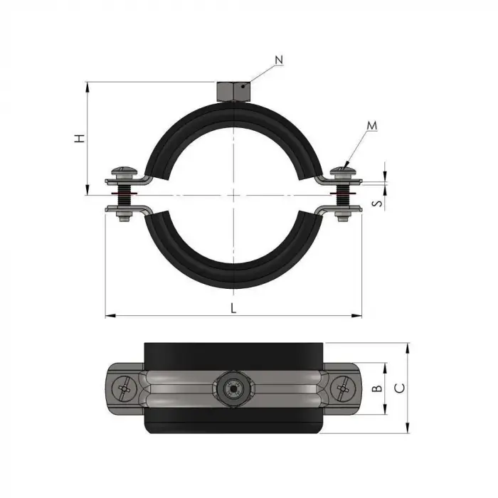 Sessiz Kelepçe - Somunlu - 125 mm.
