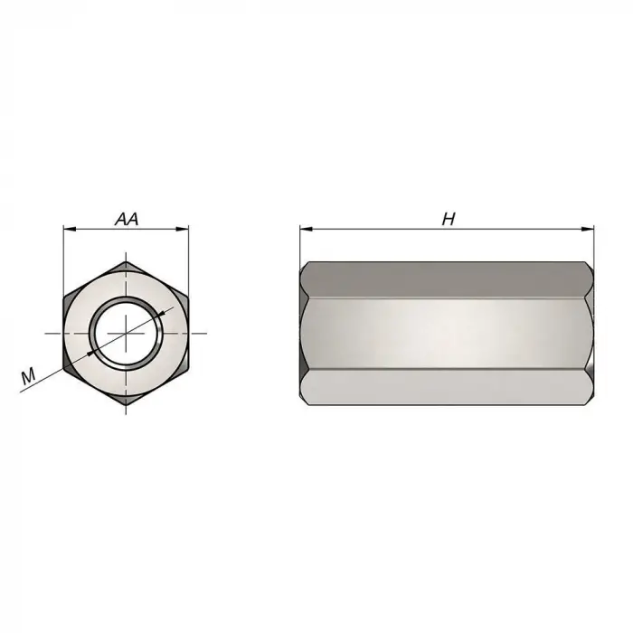 Uzatma Somunu - M10 x 40-17