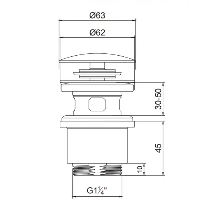 YAK Taşmalı Bas Bırak Lavabo Sifon Başlığı (102199625)