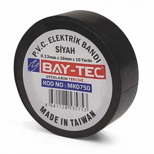 BAY-TEC Elektrik Bandı (Siyah) 18 mm x 10 Yards
