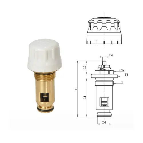 ECA İç Kompakt Ventil, Dıştan Contalı Uzun Tip - 44 mm.