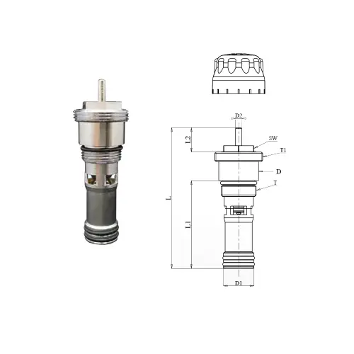 ECA İç Kompakt Ventil, Alüminyum Radyatör İçin - 55,1 mm.