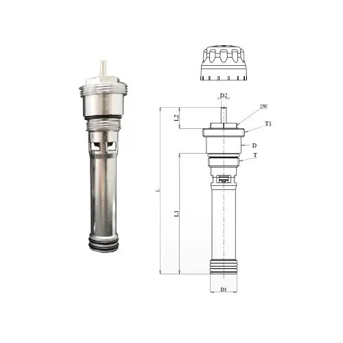 ECA İç Kompakt Ventil, Alüminyum Radyatör İçin - 87,2 mm.