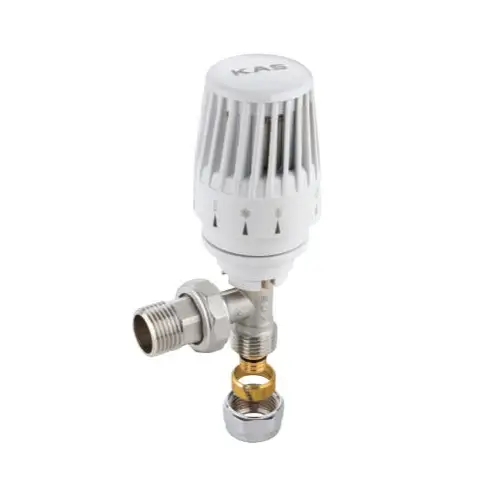 KAS Termostatik Radyatör Vanası (Jaklı) PEX Köşe Tip - 16x2