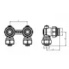 ECA H-Valf, Küresel, Tornavida Kontrollü Köşe Tip (V.2) - 1/2” x Ø16x2