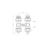 ECA H-Valf, Küresel, Stop Düz Tip - 1/2” x Ø16x2
