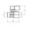 ECA Mini Küresel Vana (Mavi) İç/Dış Vida - 1/2
