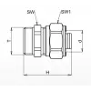 ECA PEX Rakor - Düz, Dış Vida - 1/2” x Ø16x2