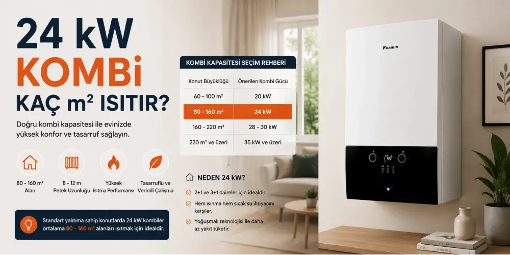 24 kW Kombi Kaç m² Isıtır?