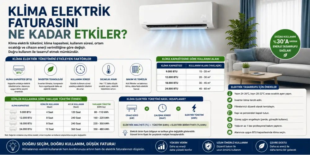 Klima Elektrik Faturasını Ne Kadar Etkiler?