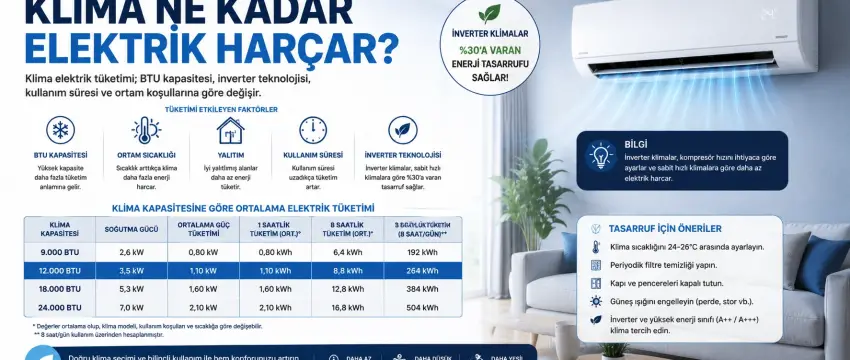Klima Ne Kadar Elektrik Harcar? 2026 Güncel Hesaplama Rehberi