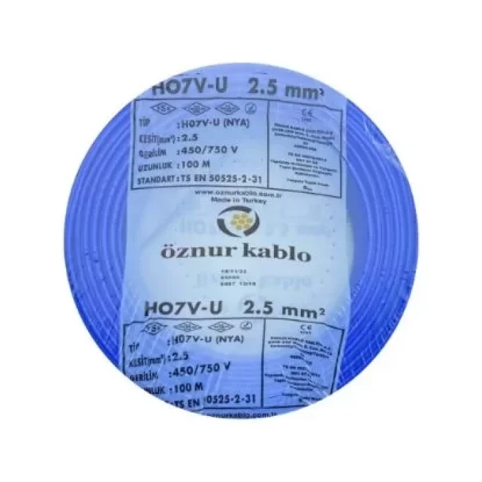 2,5 nya mavi öznur kablo 2000 mt 20 top fiyatıdır