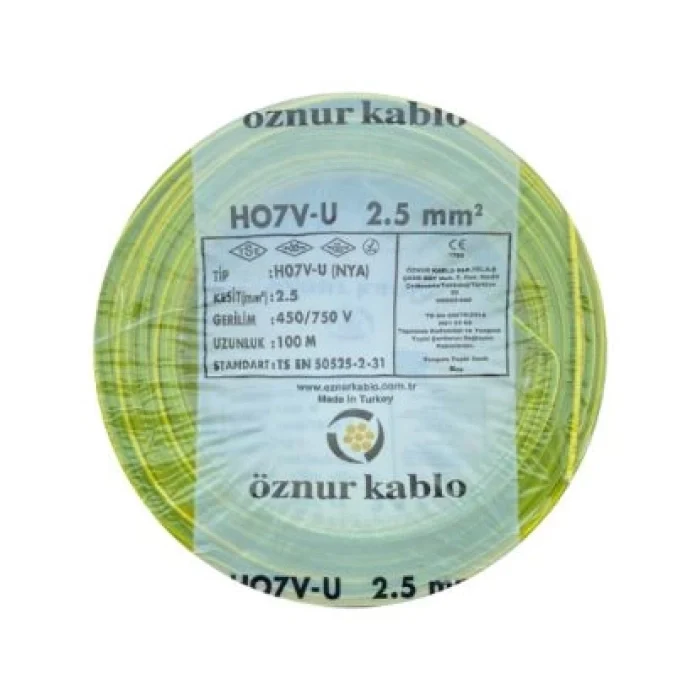 2,5 nya sarıyeşil öznur kablo 2000 mt 20 top fiyatıdır