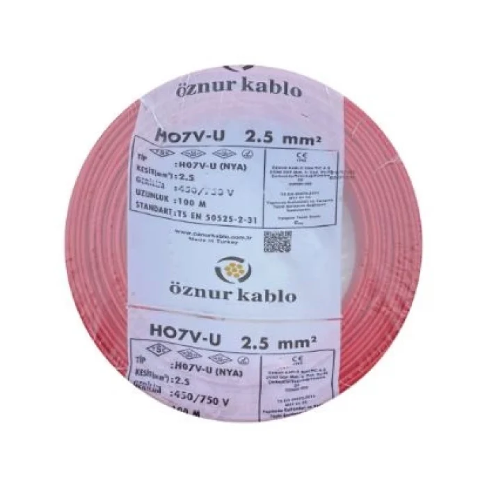 2,5 nya kırmızı öznur kablo PAKET100 METRE OLARAK TEK PARÇA SATILMAKTADIR.