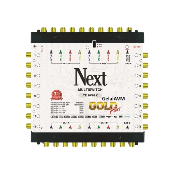 NEXT GOLD PLUS 10/16 MULTISWITCH HYBRID SONLU VE KASKATLI