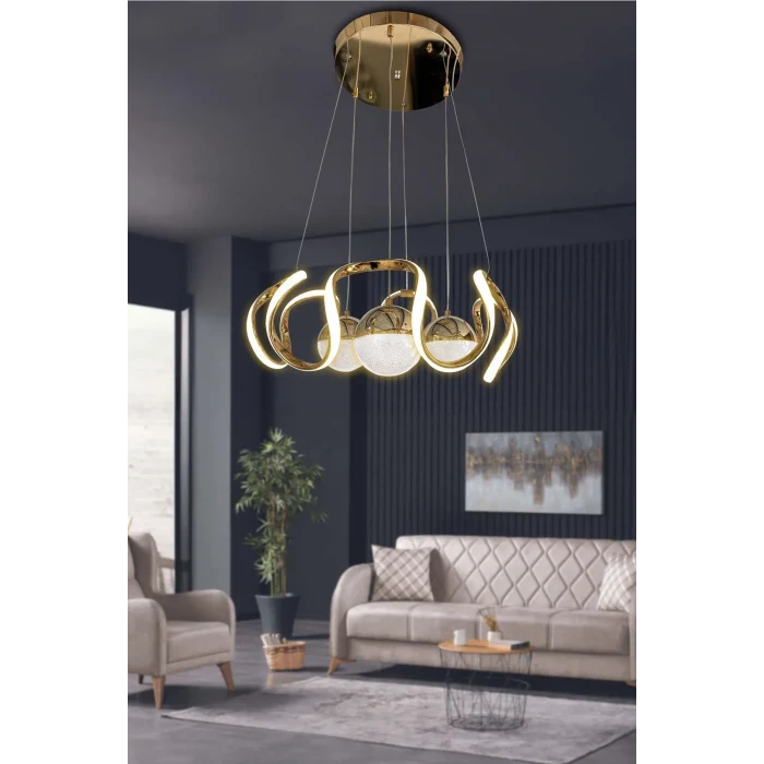 ALTI KANAT 4 TOP LED AVİZE 3 MODLU