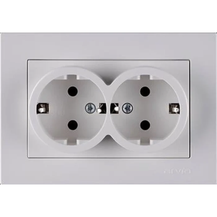 ARVİA KAREN BEYAZ İKİLİ TOPRAKLI PRİZ ÇERÇEVESİZ