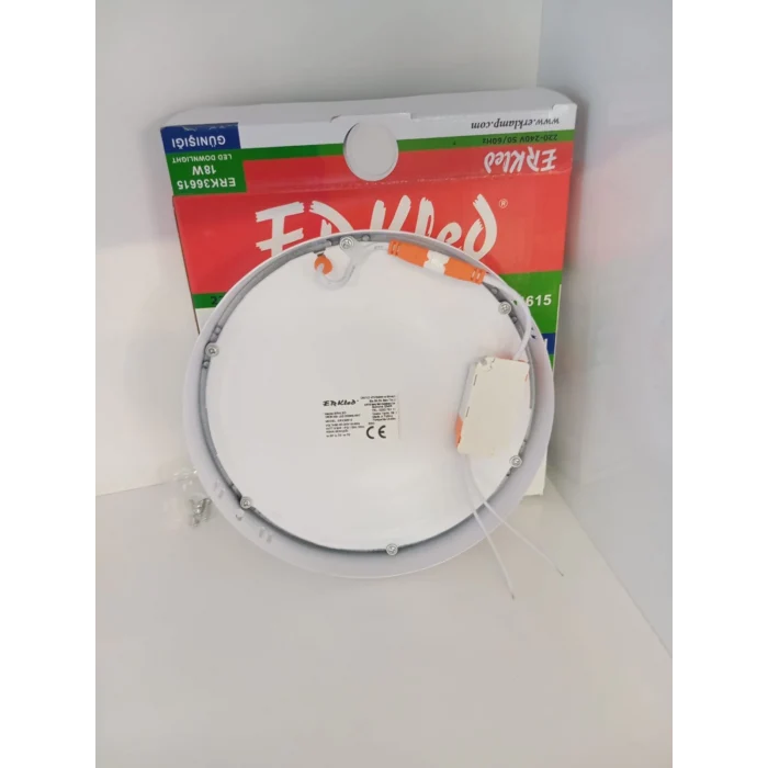 ERKLED 18W 1850 LM GÜNIŞIĞI SIVA ÜSTÜ BEYAZ KASA SPOT