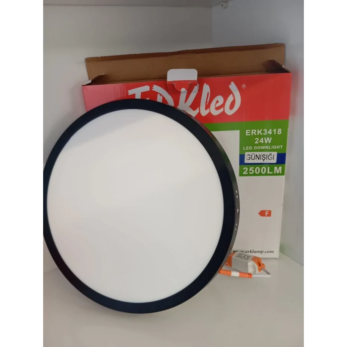 ERKLED 24 W 2500 LM SİYAH KASA GÜNIŞIĞI SIVA ÜSTÜ LED SPOT