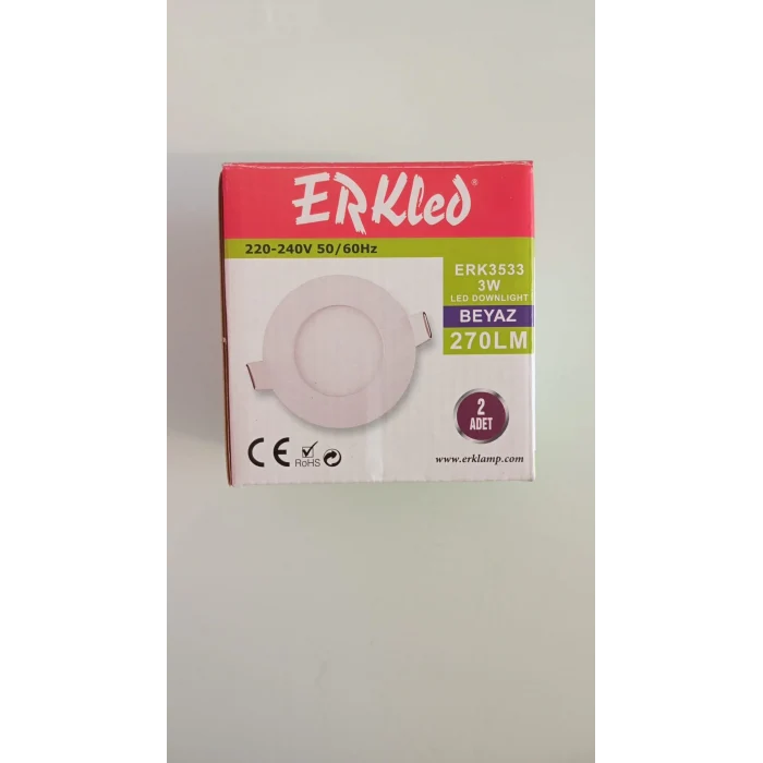 ERKLED 3W BEYAZ IŞIK SIVA ALTI LED PANEL 2 ADET