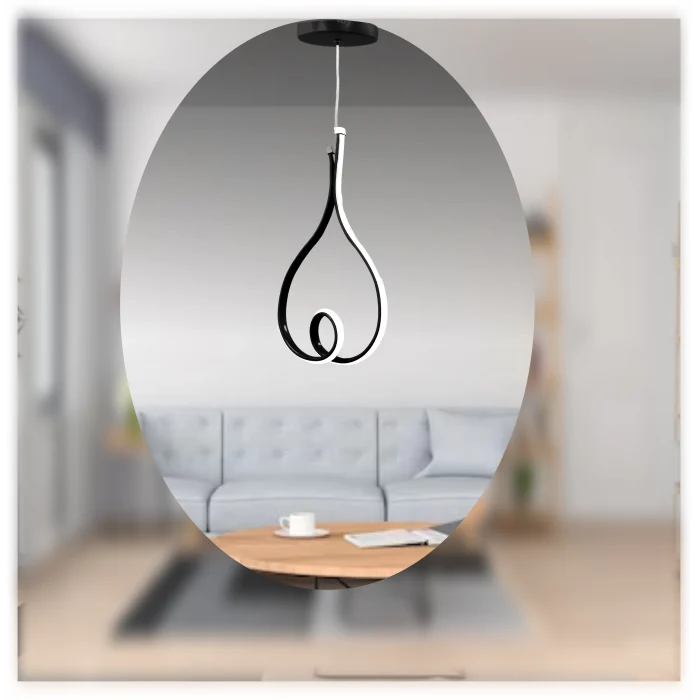 ERVAPLUS KALP SİYAH 3 MOD 32W LED AVİZE