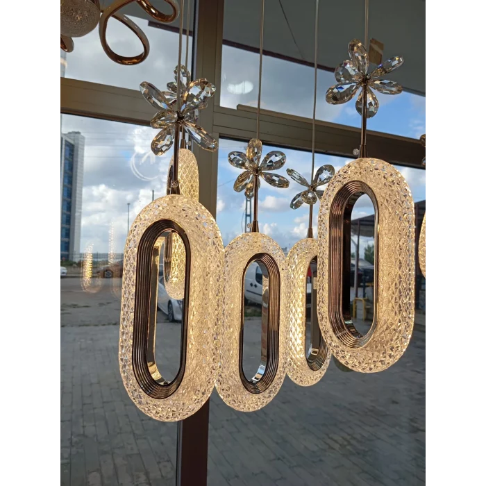 GRİ SARKIT AVİZE 3 MODLU KUMANDALI