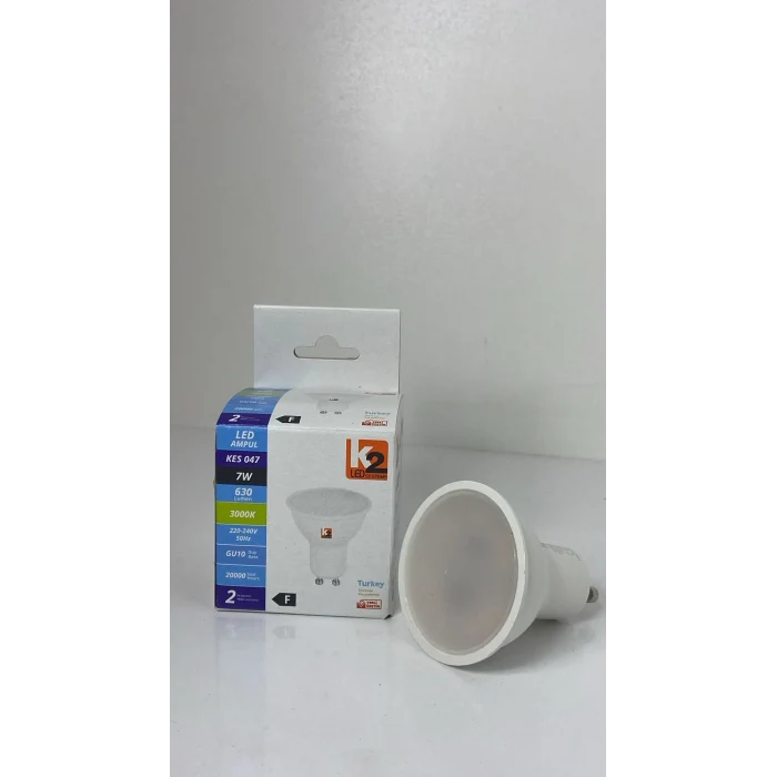 K2 7W 3000K 630 LM GU10 DUYLU BUJİ AMPUL GÜNIŞIĞI