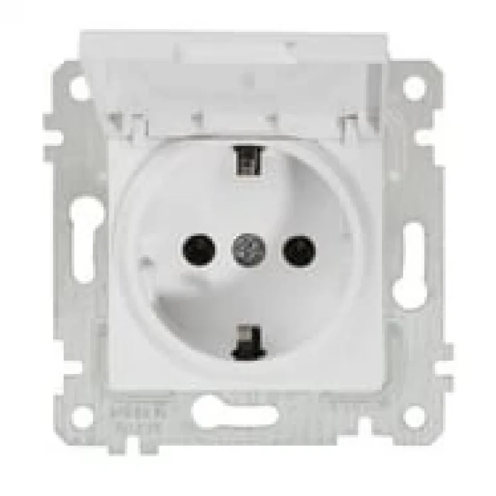 MUTLUSAN KAPAKLI TOPRAKLI PRİZ MODÜL + KAPAK (ÇERÇEVE HARİÇ)