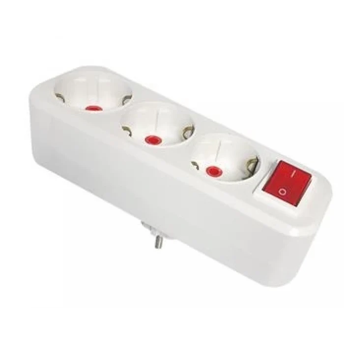 MUTLUSAN ÜÇLÜ ANAHTARLI FİŞ PRİZ(DÜZ TİP