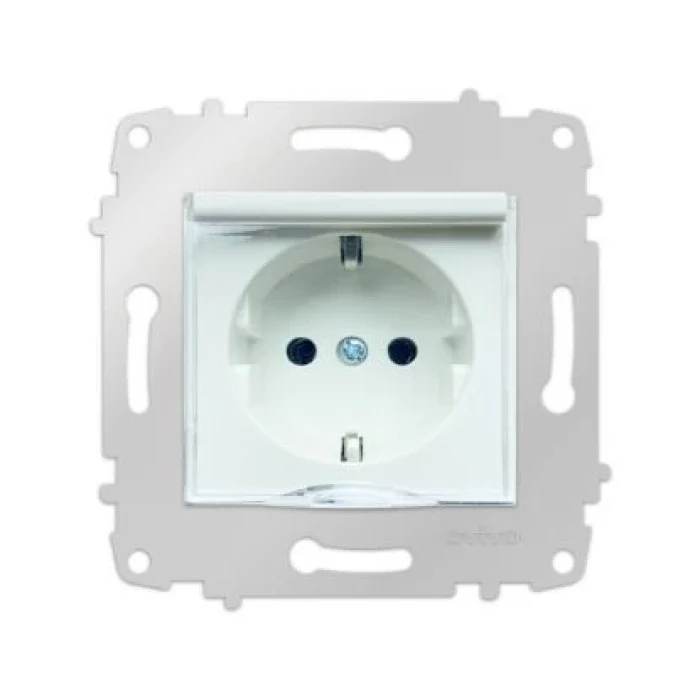 OVİVO BEYAZ KAPAKLI TOPRAKLI PRİZ MODÜL + KAPAK (ÇERÇEVE HARİÇ)