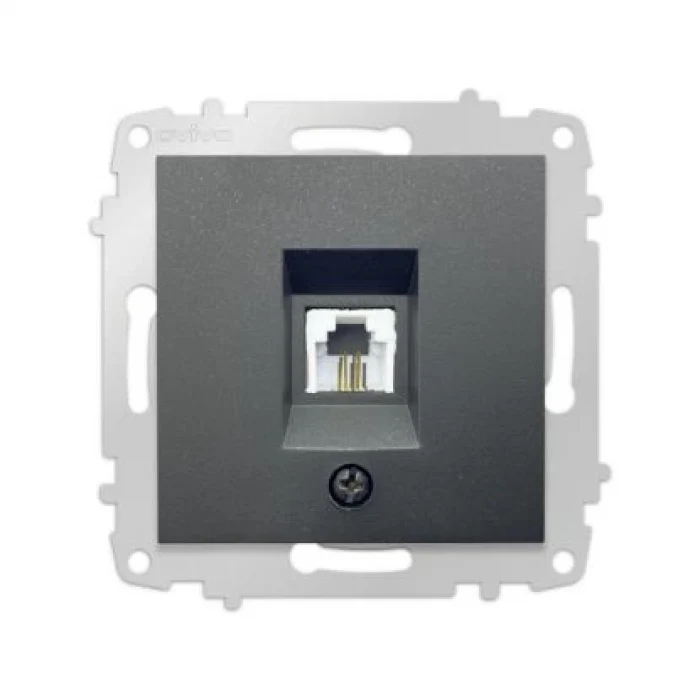 OVİVO FÜME NÜMERİS TELEFON PRİZ MODÜL + KAPAK (ÇERÇEVE HARİÇ)