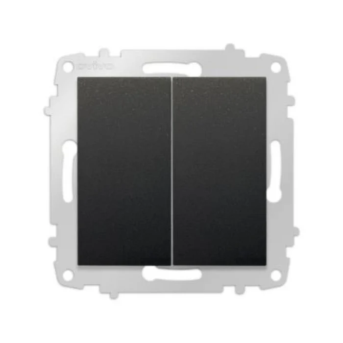 OVİVO SİYAH KOMÜTATÖR MODÜL + KAPAK (ÇERÇEVE HARİÇ)