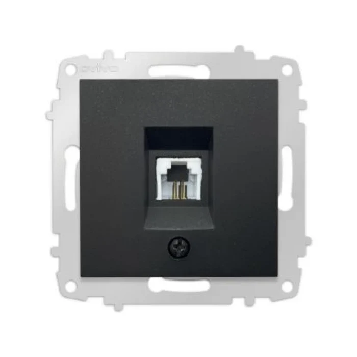 OVİVO SİYAH NÜMERİS TELEFON PRİZ MODÜL + KAPAK (ÇERÇEVE HARİÇ)