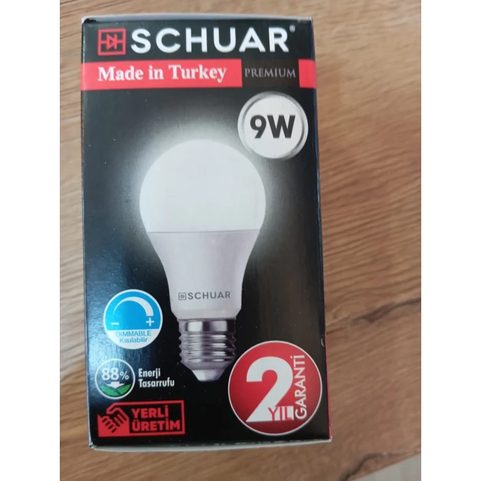 SCHUAR 9W BEYAZ IŞIK LED AMPUL DİM EDİLEBİLİR