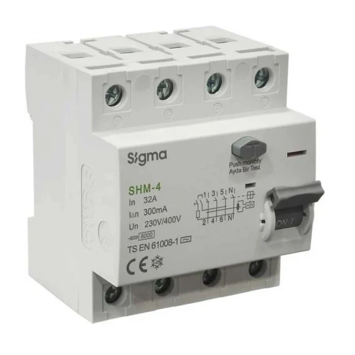 SİGMA 4P 32 300 MA KAÇAK AKIM YANGIN KORUMA RÖLESİ