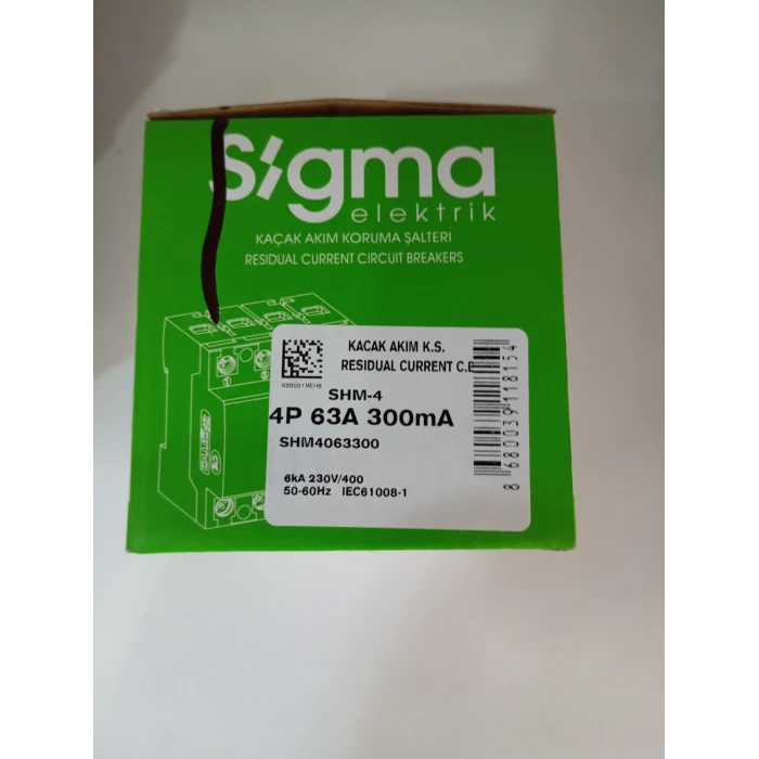 SİGMA 4P 63 300 MA KAÇAK AKIM YANGIN KORUMA RÖLESİ