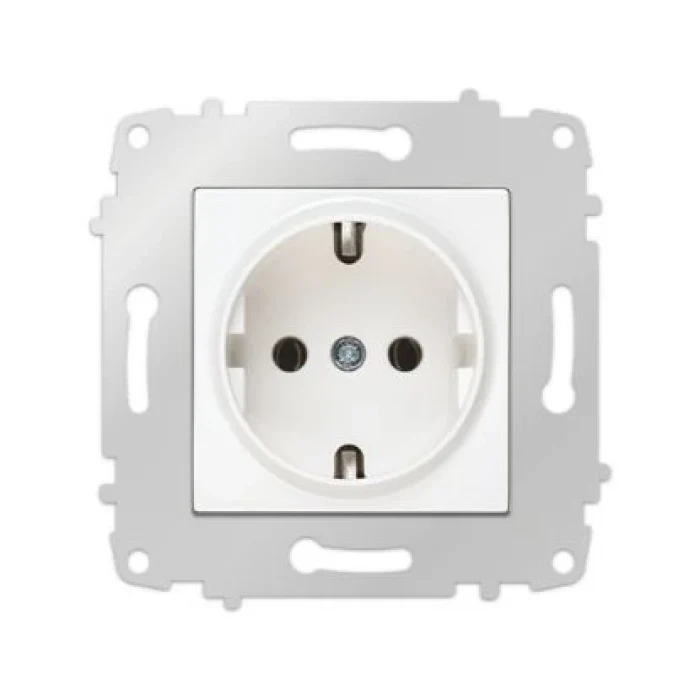 VİKO KARRE TOPRAKLI PRİZ BEYAZ (ÇERÇEVE HARİÇ)