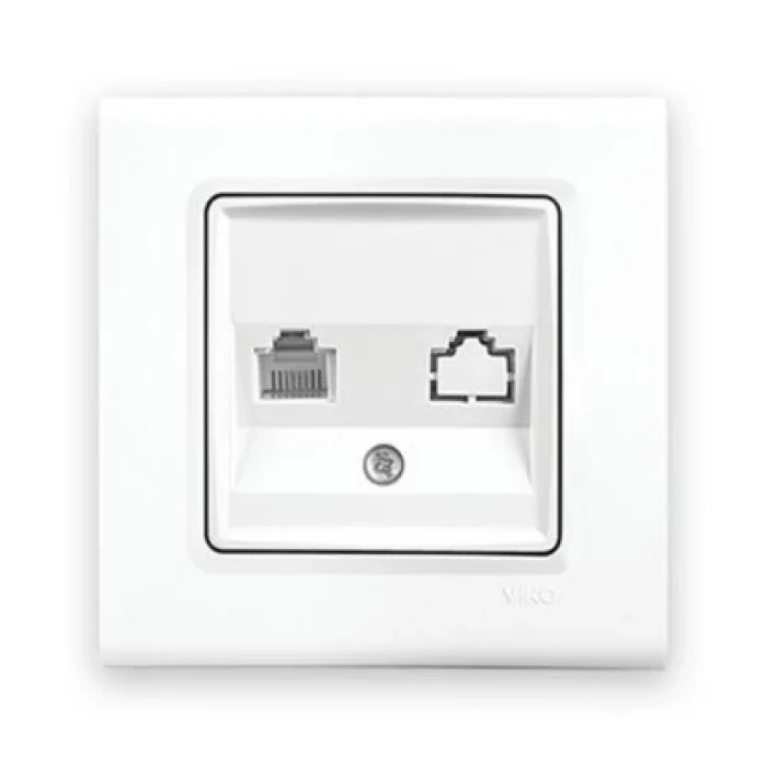 VİKO LİNNERA TELEFON PRİZ MODÜL + KAPAK (ÇERÇEVE HARİÇ)