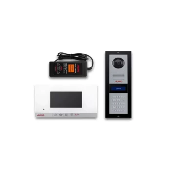 003002 AUDIO 24 Daire Görüntülü Diafon Paketi BEYAZ SLİM MEKANİK BUTONLU BEYAZ GÖVDE