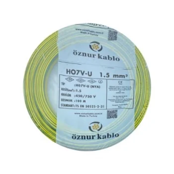 1,5 nya sarıyeşil öznur kablo PAKET100 METRE OLARAK TEK PARÇA SATILMAKTADIR.