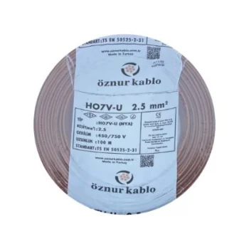 2,5 nya kablo kagverengi öznur kablo PAKET100 METRE OLARAK TEK PARÇA SATILMAKTADIR.