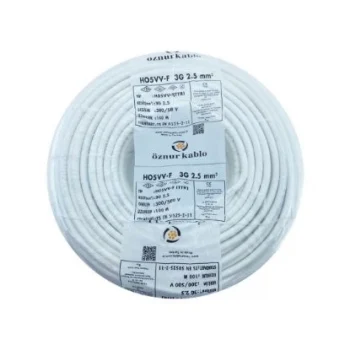 ÖZNUR 3X2,5 TTR KABLO - beyaz 100 metre